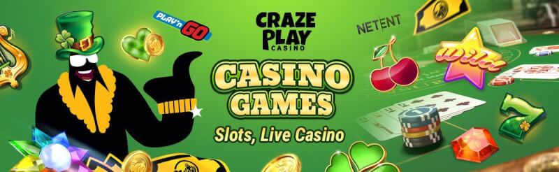 crazeplay provides various casino games like slots, ألعاب الكازينو في الوقت الحقيقي مثل لعبة ورق, القمار وشعار الروليت