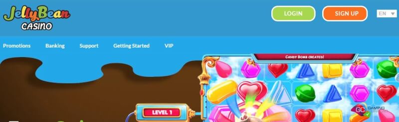 jellybean website offers casino games, first deposit bonus and offers for new players-logo