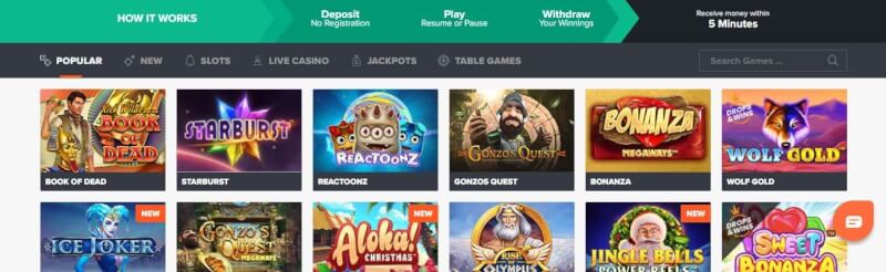 Ninja casino pay n play casino lobby provides games and extra proposes to players-logo