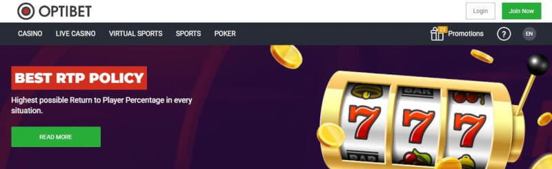 optibet homepage provides casino games, أول إيداع إضافي وعروض ترويجية لشعار اللاعبين الجدد