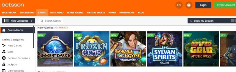 betsson casino website provides gambling games and offers for new players-logo