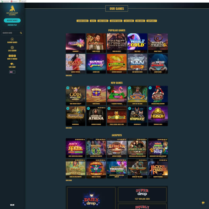 no-account Casino screenshot 1