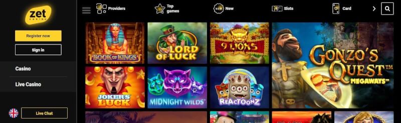 zet casino homepage provides gambling games, first deposit bonus and promotions for new players-logo