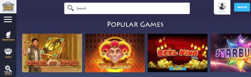 casino gods website provides casino games and offers for new players-logo