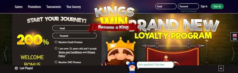 kingswin homepage offers casino games, الإيداع الأول الإضافي وعروض شعار اللاعبين الجدد