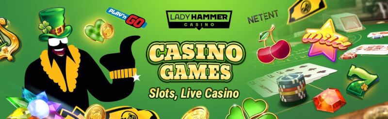 ladyhammer casino provides various casino games like slot machines, ألعاب الكازينو في الوقت الحقيقي مثل لعبة ورق, القمار وشعار الروليت