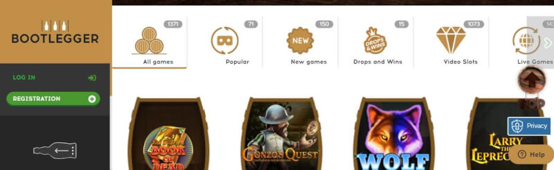 bootlegger homepage provides casino games, أول إيداع إضافي وعروض ترويجية لشعار لاعبين جدد