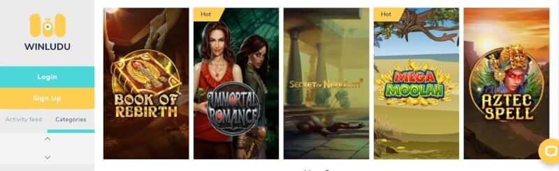 winludu casino homepage provides gambling games, مكافأة الإيداع الأول وحملات شعار اللاعبين الجدد
