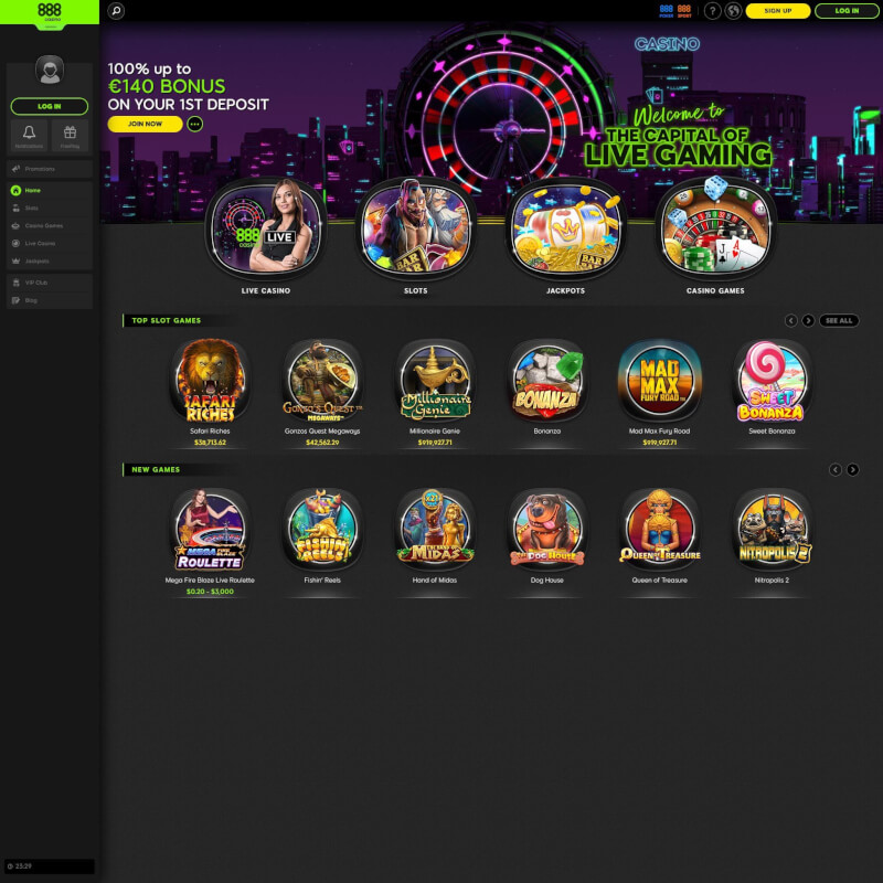 888 Casino screenshot 1