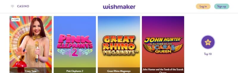 wishmaker casino website provides casino games, أول إيداع إضافي وحملات لشعار لاعبين جدد