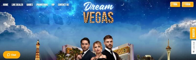 dream vegas homepage provides gambling games, first deposit extra and campaigns for new players-logo
