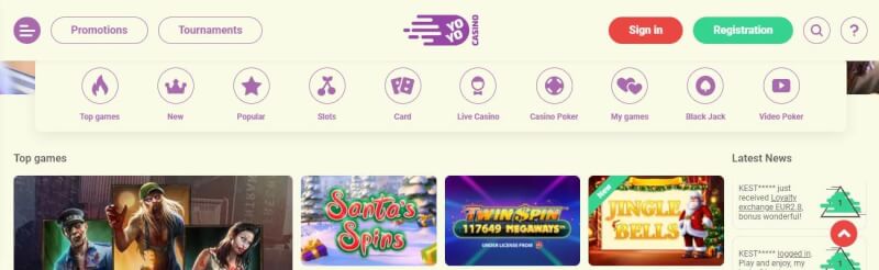 yoyo casino website provides gambling games and offers for new players-logo