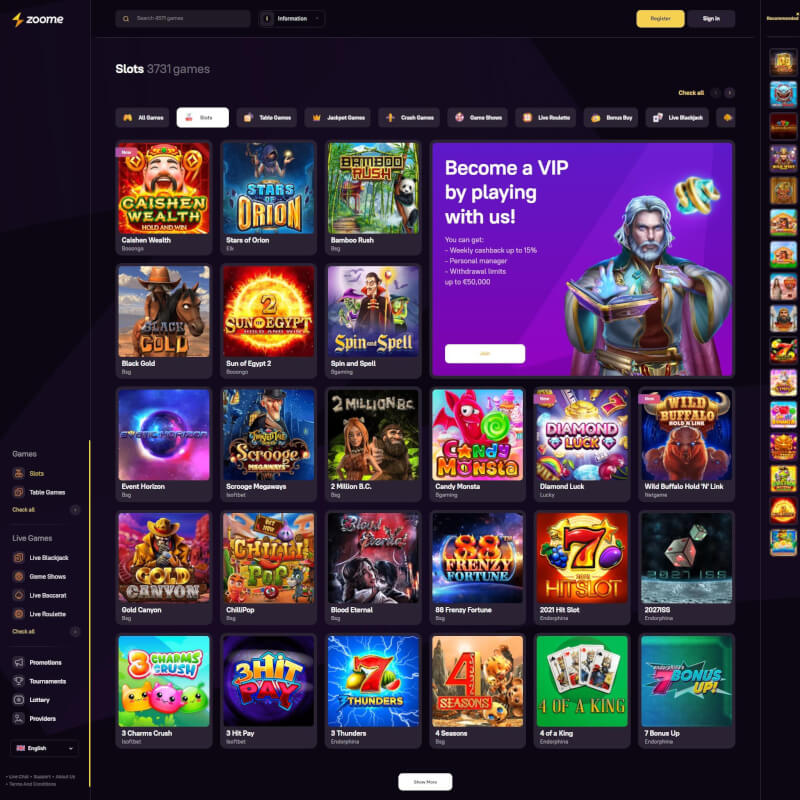 Zoome Casino screenshot 2 Zoome Casino screenshot 2