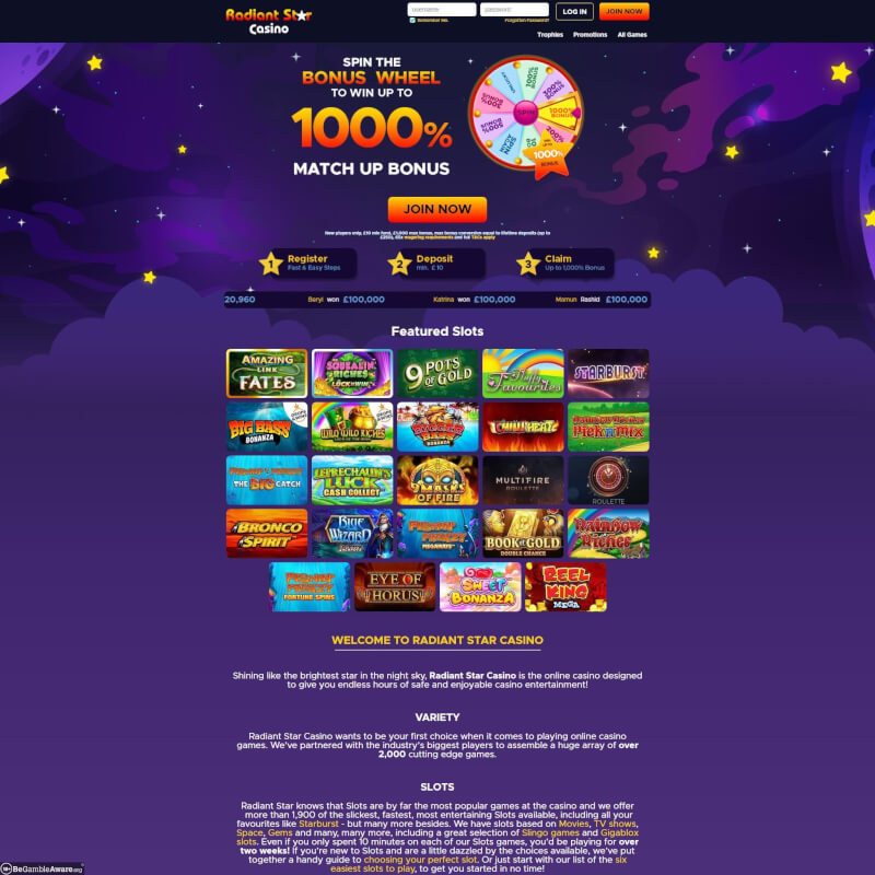 Radiant celebrity casino screenshot 1
