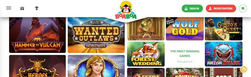 boaboa casino homepage offers gambling games and campaigns for brand new players-logo