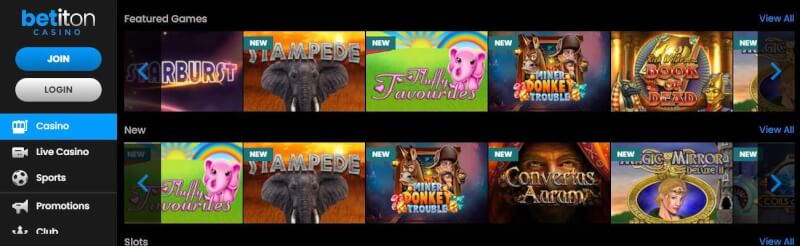 betiton homepage provides gambling games, الإيداع الأول الإضافي وعروض شعار العلامة التجارية الجديدة للاعبين