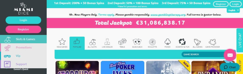 miami dice homepage provides gambling games, أول إيداع إضافي وحملات لشعار لاعبين جدد