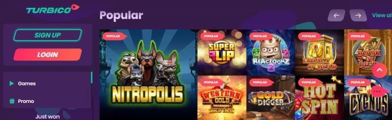 turbico casino website provides casino games, الإيداع الأول الإضافي وحملات الشعار الجديد للاعبين