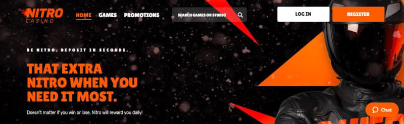 nitro website offers gambling games and campaigns for brand new players-logo