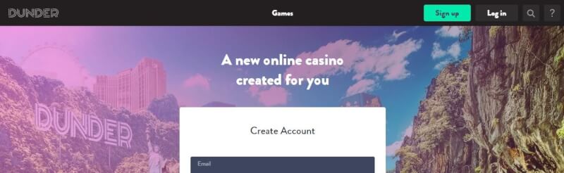 dunder casino lobby provides games and extra provide for new players-logo