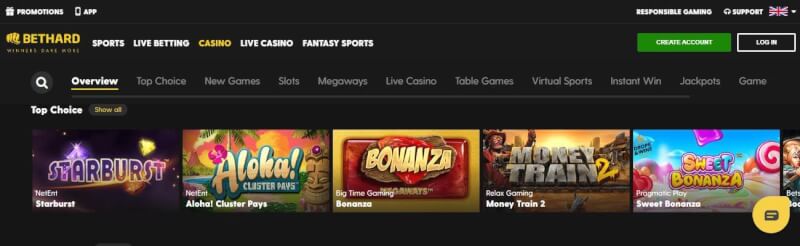 bethard website provides gambling games, مكافأة الإيداع الأول والترقيات لشعار اللاعبين الجدد