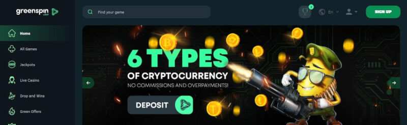 greenspin.bet website offers casino games, أول إيداع إضافي وحملات لشعار لاعبين جدد