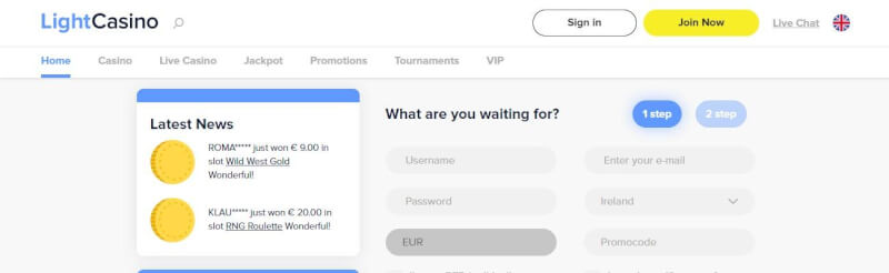 light casino website offers gambling games, أول إيداع إضافي وحملات لشعار لاعبين جدد