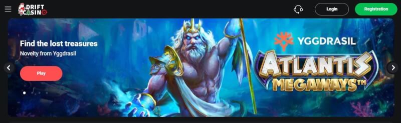 drift casino lobby offers gambling games and registration-logo