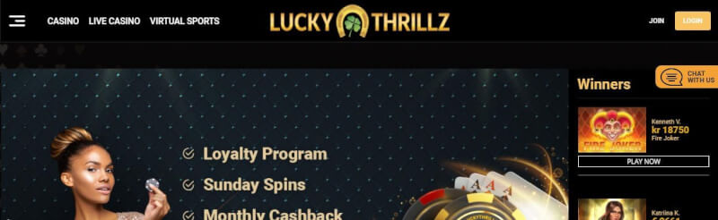 lucky thrillz website provides gambling games, أول إيداع إضافي وحملات لشعار لاعبين جدد