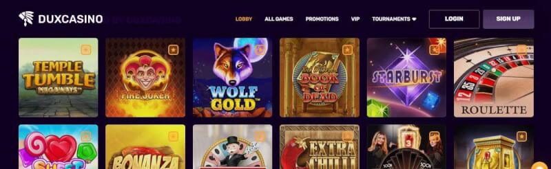 duxcasino website offers casino games and offers for new players-logo