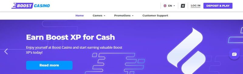 No enrollment, instant build up, and a catalogue of hundreds of exciting games available. play at Boost Casino online-logo