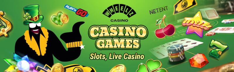 wheelz provides different gambling games like slot machines, ألعاب الكازينو الحية مثل لعبة ورق, القمار وشعار الروليت