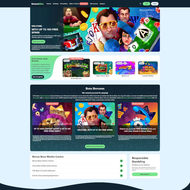 added bonus Boss Casino screenshot 1
