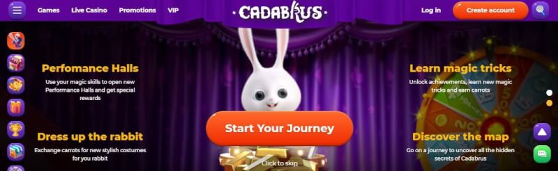 cadabrus casino homepage provides gambling games and promotions for brand new players-logo