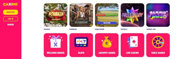 Caxino Casino Casino Lobby provide games, slot machines, كازينو مباشر, jackpot games and bonuses-logo