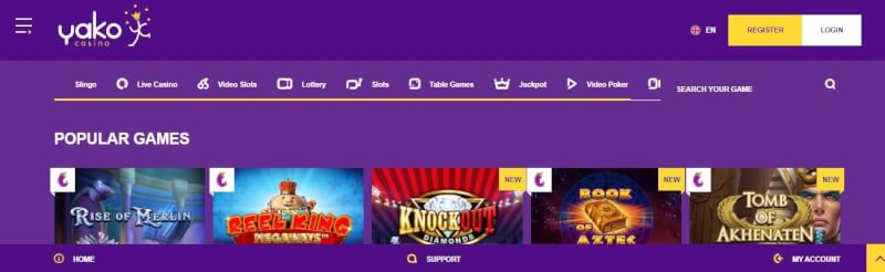 yako casino homepage offers gambling games, مكافأة الإيداع الأول والعروض الترويجية لشعار اللاعبين الجدد