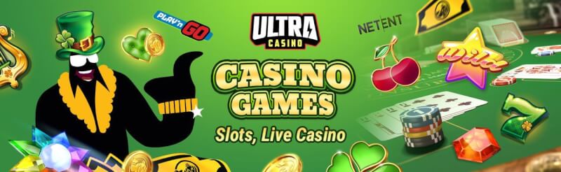ultra casino provides different games like slots, الروليت, blackjack and real time casino games-logo