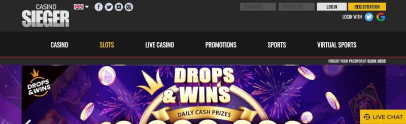 casino sieger website offers casino games, مكافأة الإيداع الأول والعروض الترويجية لشعار اللاعبين الجدد