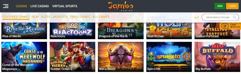 jambo casino website provides gambling games, very first deposit extra and campaigns for new players-logo