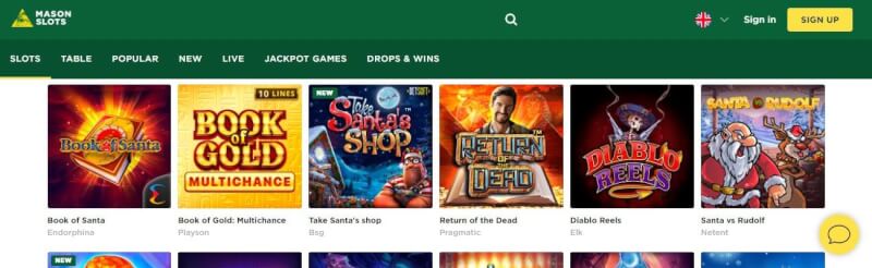 mason slots website provides casino games, مكافأة الإيداع الأولى وعروض شعار العلامة التجارية الجديدة للاعبين