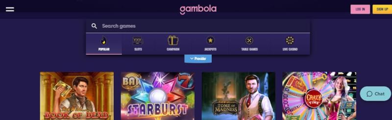 gambola homepage offers gambling games and offers for new players-logo